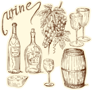 Wine Doodles Sticker