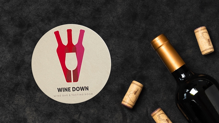 Wine Down Circle Paper Coaster