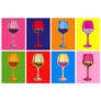 Wine Glass Hand Drawing Pop Art Sticker