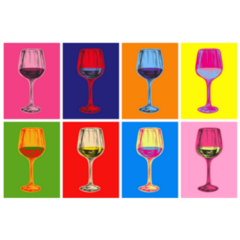 Wine Glass Hand Drawing Pop Art Sticker