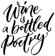 Wine Is Bottled Poetry Calligraphy Sticker