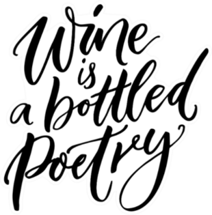 Wine Is Bottled Poetry Calligraphy Sticker
