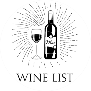 Wine List Bottle And Glass Sticker