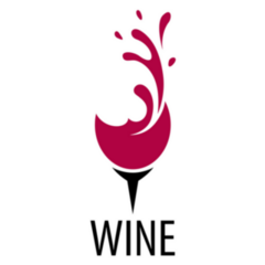 Wine Logo Splash And Lettering Sticker