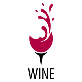 Wine Logo Splash And Lettering Sticker