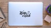 Wine OClock Sticker on a Laptop (New) example