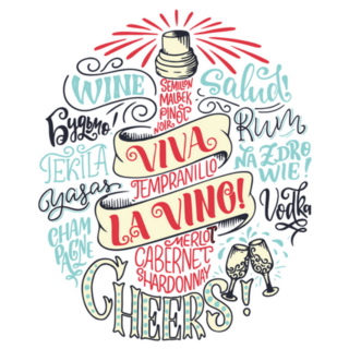 Wine Typography Poster Sticker