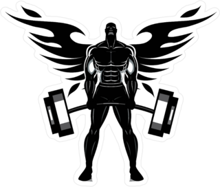Winged Body Builder Sticker