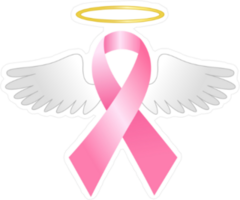 Winged Breast Cancer Awareness Pink Ribbon Sticker