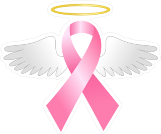 Winged Breast Cancer Awareness Pink Ribbon Sticker