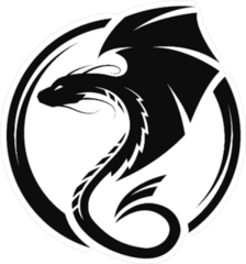 Winged Dragon Circle Sticker