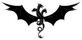 Winged Three Headed Dragon Sticker