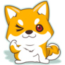 Wink Shiba Inu Sticker