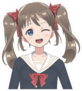 Winking Anime Schoolgirl Sticker