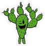 Winking Cactus Cartoon Sticker
