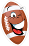 Winking Cartoon Football Sticker