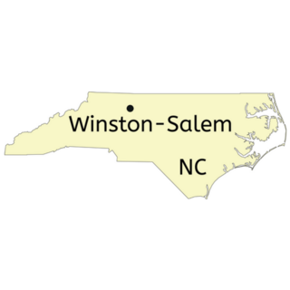 Winston-salem City Location On North Carolina Map Sticker