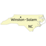 Winston-salem City Location On North Carolina Map Sticker