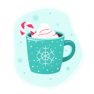 Winter Cup Of Hot Chocolate Sticker