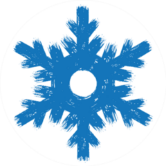 Winter Hand Drawn Brush Stroke Snowflake Sticker