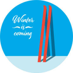 Winter Holiday Ski Sticker