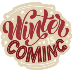 Winter Is Coming Handwritten Lettering Sticker