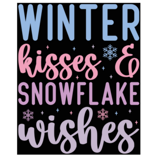 Winter Kisses And Snowflake Wishes Sticker