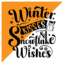 Winter Kisses & Snowflake Wishes Typography Sticker