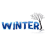 Winter Lettering Illustration Sticker