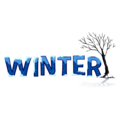 Winter Lettering Illustration Sticker