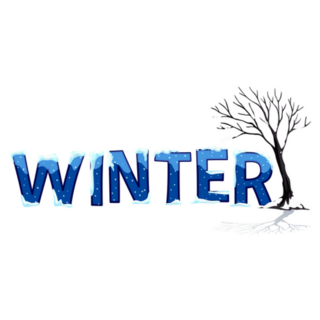 Winter Lettering Illustration Sticker