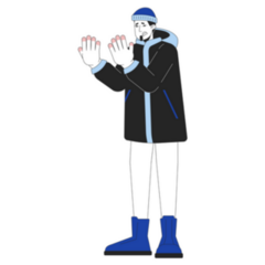 Winter Man Big Cold Hands Sticker