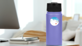 Winter Mountain Landscape With Pair Of Skis Sticker on a Water Bottle (New) example