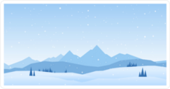 Winter Mountains Landscape With Pines And Hills Sticker
