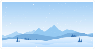 Winter Mountains Landscape With Pines And Hills Sticker
