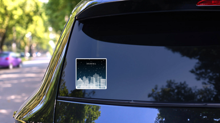 Winter Night In Memphis, Tennessee Sticker on a Rear Car Window (New) example