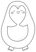 Winter Penguin For Coloring Book Sticker