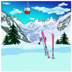 Winter Skiing Landscape Switzerland Sticker 