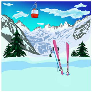 Winter Skiing Landscape Switzerland Sticker 