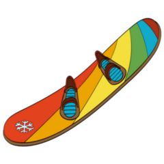 Winter Snowboard In Rainbow Pattern Sticker 