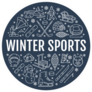 Winter Sports Circle With Sled Sticker