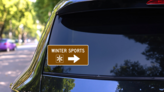 Winter Sports Sticker on a Rear Car Window (New) example