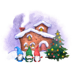 Winter Swedish Gnomes In Christmas Sticker