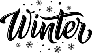 Winter Text Snowflakes Sticker