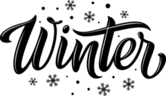Winter Text Snowflakes Sticker