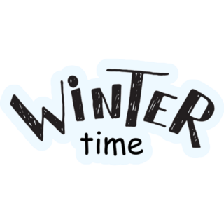 Winter Time - Sloppy Handwritten Text Sticker