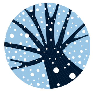 Winter Tree With Falling Snow Sticker