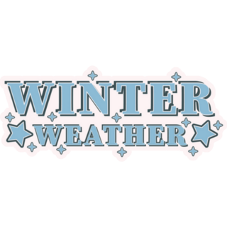 Winter Weather Retro Typography Sticker