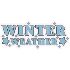 Winter Weather Retro Typography Sticker