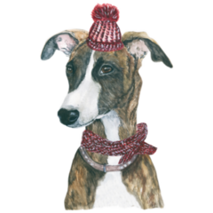 Winter Whippet Sticker